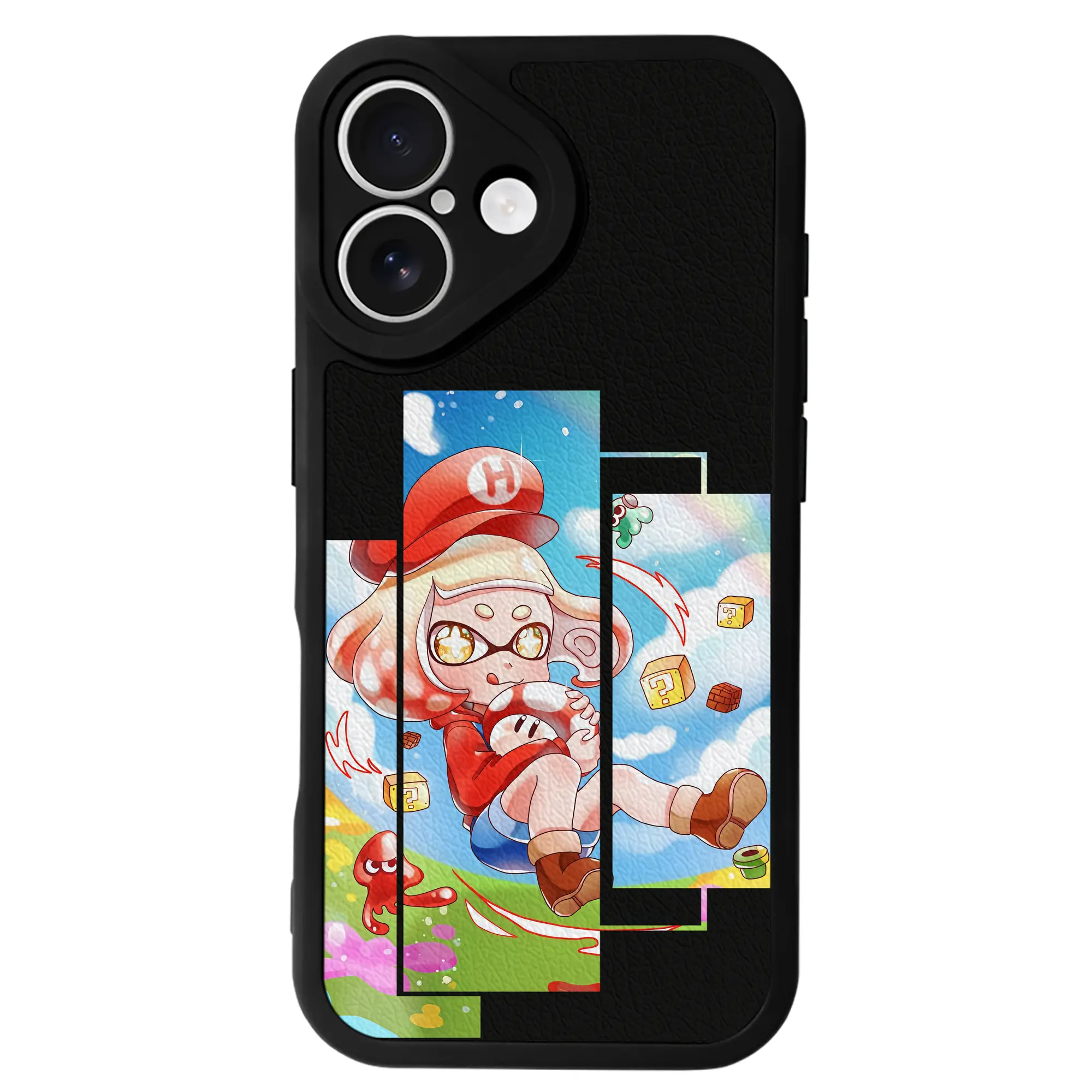 スプラトゥーン グッズ,ヒメ - IPhone 16シリーズ対応 ・ シリコンスマホケース ・ レザー調 ・ 高精度フィット ・ 耐衝撃 ・ ワイヤレス充電対応 ・ 精密カット